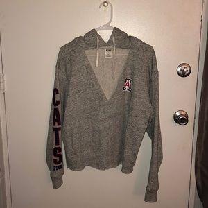 VS Pink Cut out V Neck Sweatshirt